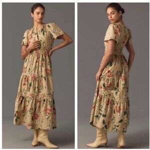 NWT 🌟 Anthropologie Somerset Khaki Maxi Dress
